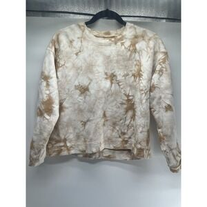 Madewell Airterry Brown / Tan / Cream Tie Dye Crewneck Sweatshirt Small